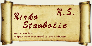 Mirko Stambolić vizit kartica